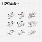 Серьги-гвоздики акриловые, с изображением собаки-далматинца, ручной работы, 2021