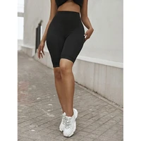 sport shorts ladies outdoor exercise plain active summer cycling shorts stretch basic short hot solid black shorts for women