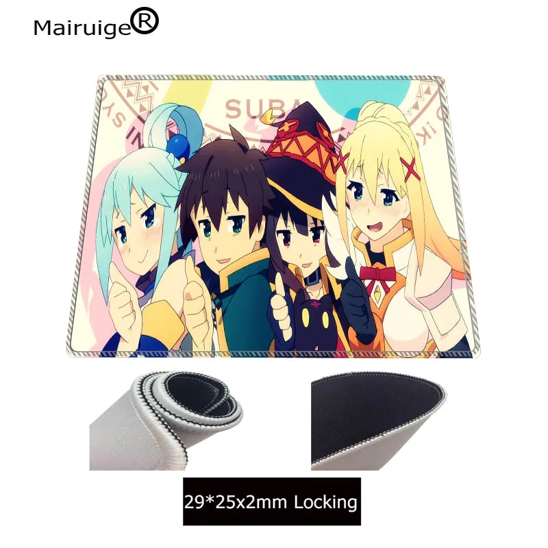 Mairuige японский аниме Konosuba Megumin прочный резиновый большой замок края коврик для мыши размер для 300*600 и 400*900*2 мм для CSGO