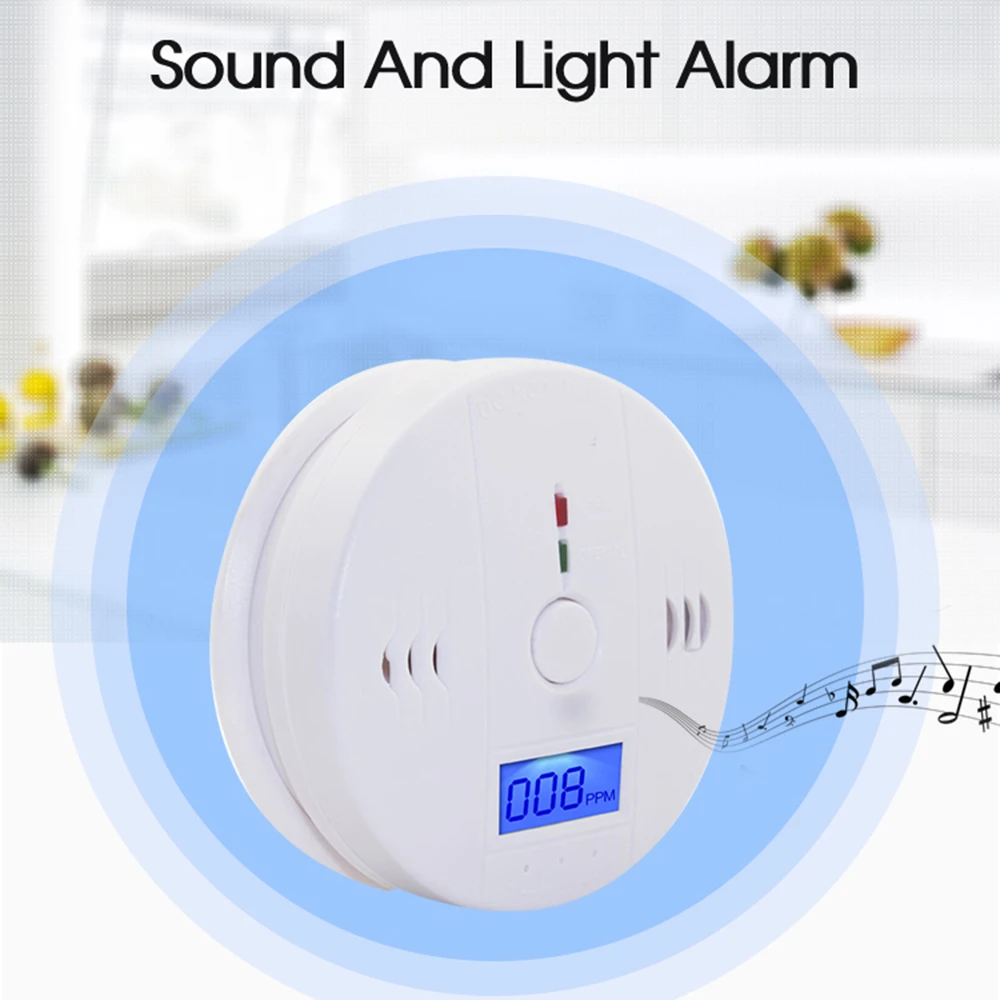 Светодиодный детектор дыма с ЖК дисплеем индикатор угарного газа Предупреждение