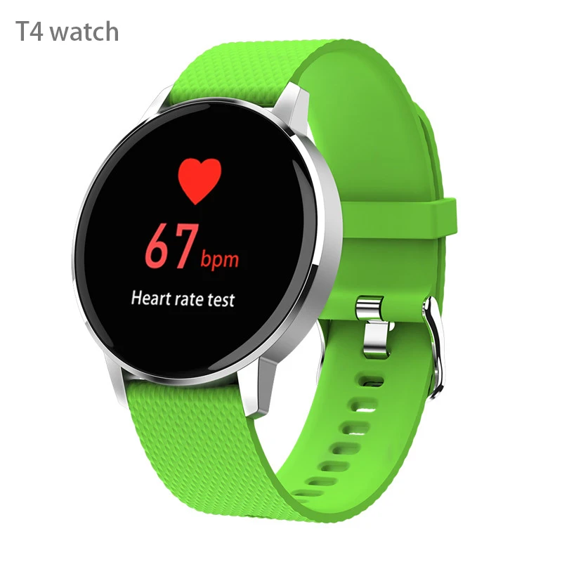 T4 green T2 T4 W1 умные спортивные бизнес-часы для мужчин, пульсометр, кровяное давление, фитнес-трекер, умные часы, браслет для Apple, Xiaomi Watch - Цвет: T4 green