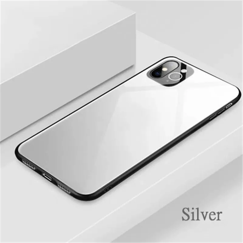 B Чехол для iphone 11, iphone 11 pro, градиентный чехол из закаленного стекла для мобильного телефона, чехол для iphone XR XS 6 7 8 plus - Цвет: B