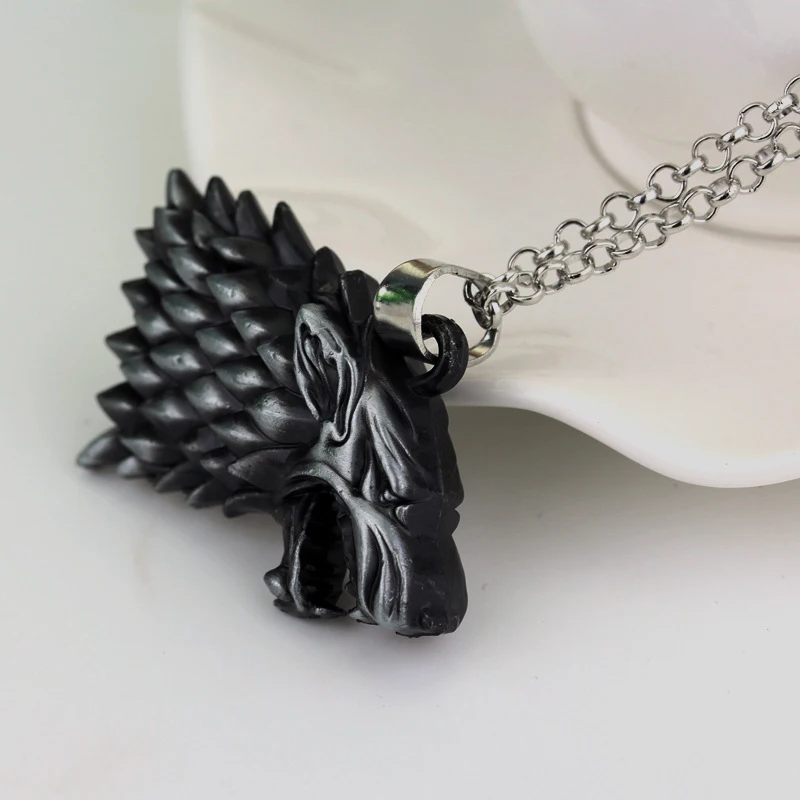 Модная крутая 3D цепочка с подвеской из сплава в виде головы волка Старка