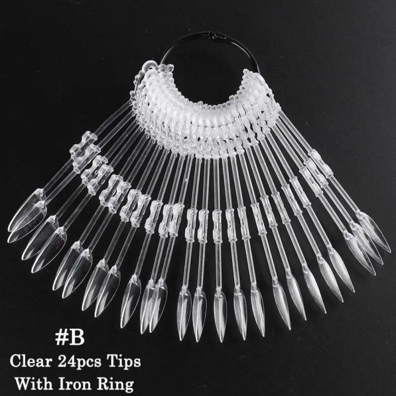 Прозрачные натуральные черные Ложные Типсы для дизайна ногтей дисплей Овальный