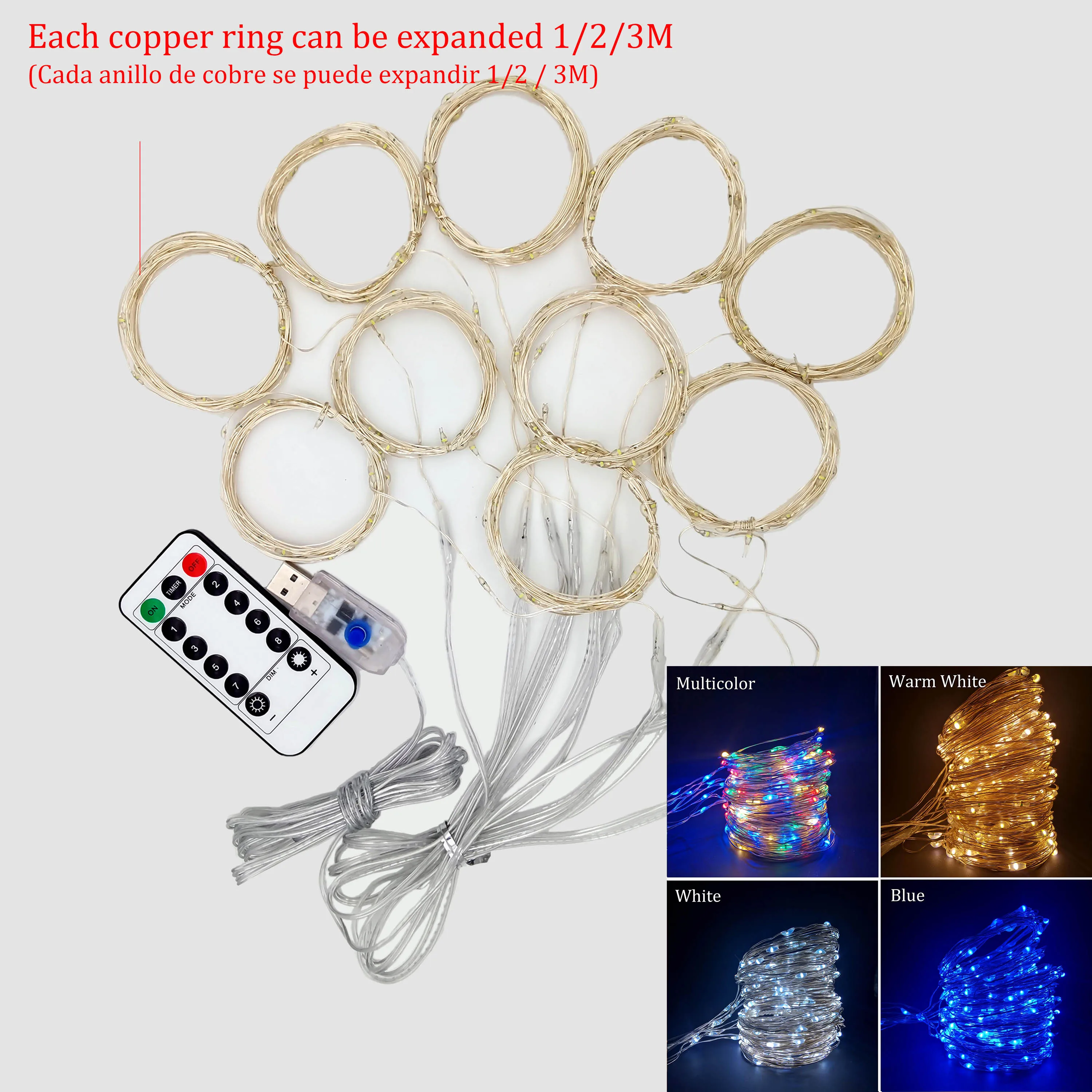 

M LED USB Power Remote Control Curtain Fairy Lights Christmas Garland Lights LED String Lights Party Garden Home Wedding Decor