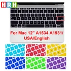 Цветной силиконовый чехол HRH для клавиатуры ноутбука Macbook New Pro 13 A1708 (версия 2016 без сенсорной панели) и для Mac 12 дюймов A1534