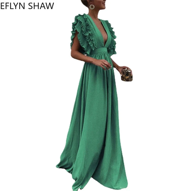 Элегантное вечернее платье женское официальное с рукавом-бабочкой