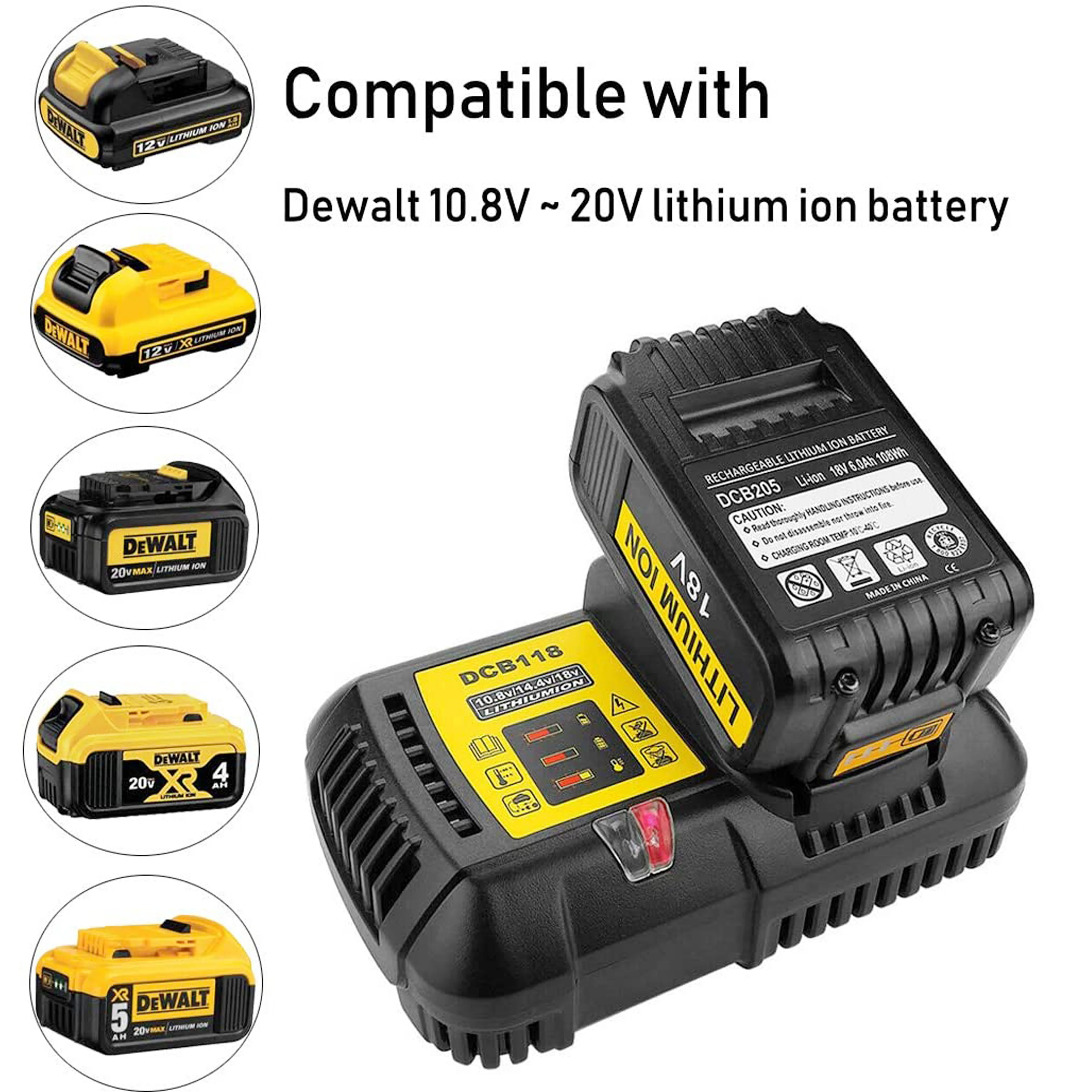 for dewalt li ion battery charger 10v 12v 14 4v 20v 4 5a for dcd710 dcf610 dcs310 dcf88 dcg412l2 dcb112118 free global shipping