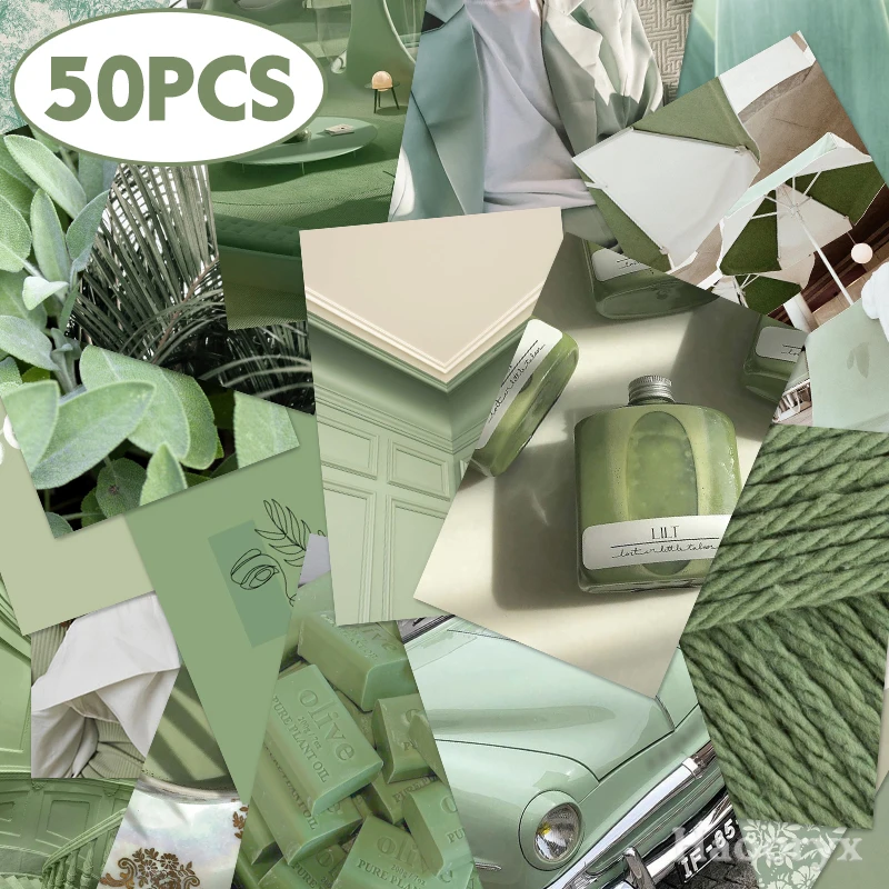 50 шт. шалфей зеленый маття эстетический настенный коллаж комплект авокадо