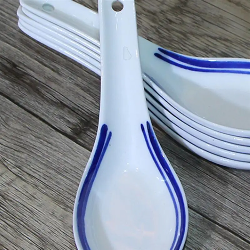 5pcs Convenient Ceramic Spoon Multi-Function Chinese Style Scoop Porridge Tableware Soup For Home Restaurant | Дом и сад