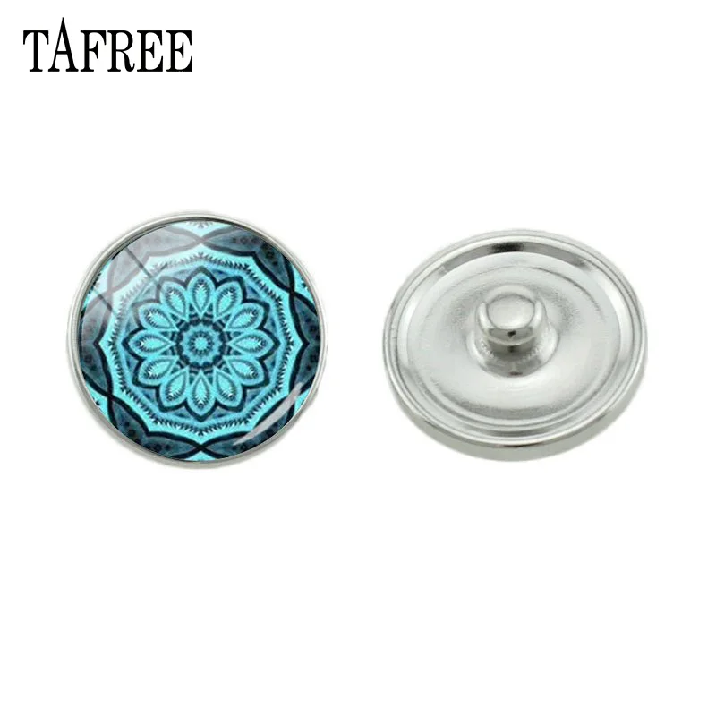 TAFREE самый популярный стеклянный кабошон с цветочным узором Мандала Кнопка