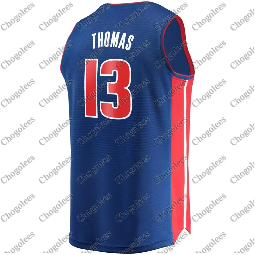 

Men Basketball Jersey Khyri Thomas Detroit Branded Fast Break Jersey Icon Edition Blue