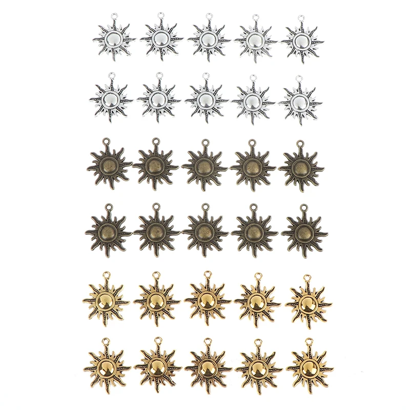 10PCS/set Antique Bronze Sun Charms Pendant For Jewelry Making | Украшения и аксессуары