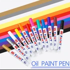 Ручка резиновая водостойкая маркер с перманентной краской, 12 цветов, художественные канцелярские принадлежности