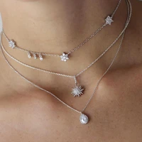 spring new fashion jewelry dainty cz cute flower charm choker chain necklace gold silver color