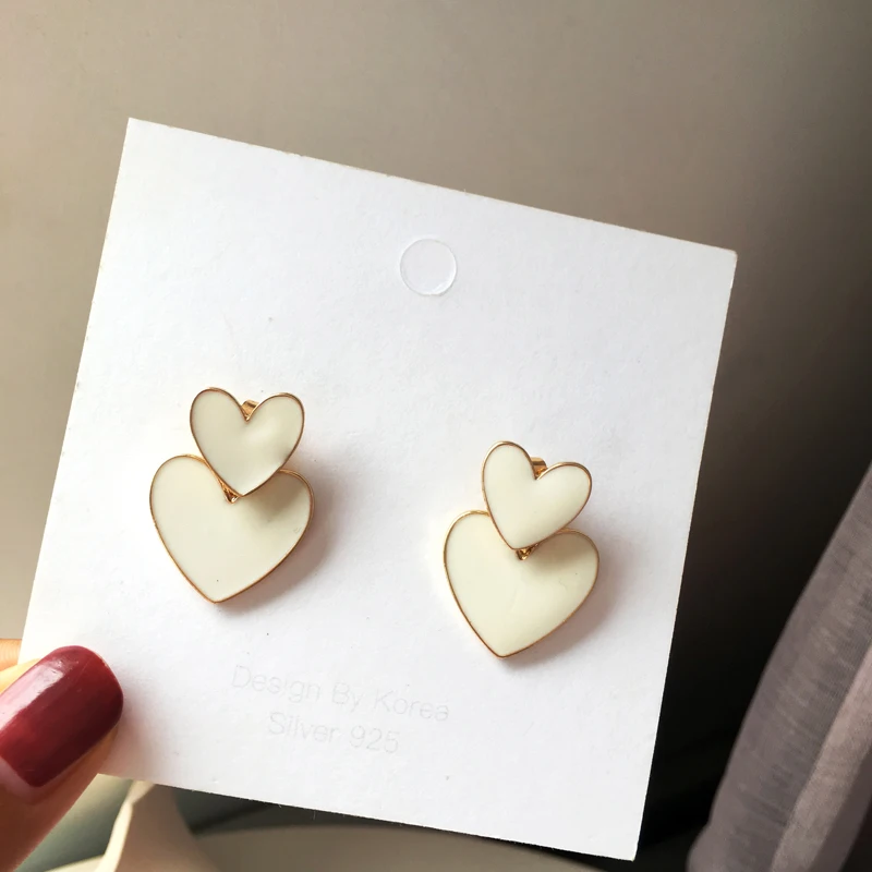 S925 милые ювелирные изделия серьги подвески в форме сердца модные корейские