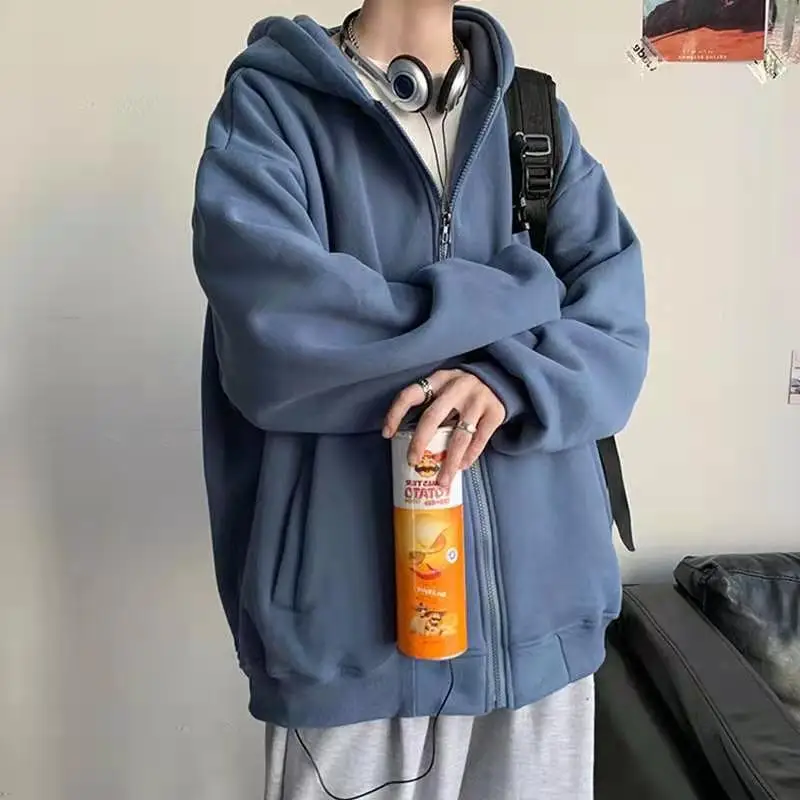 

2021 Spring and Autumn Men's and Women's New Pullover Is the Same Style of Street Fashion Hip-hop Style Zip-up Hooded Cardigan S