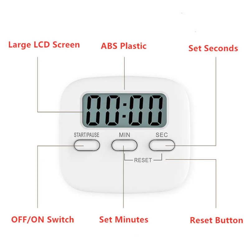 

LCD Digital Screen Kitchen Timer Magnetic Cooking Countdown