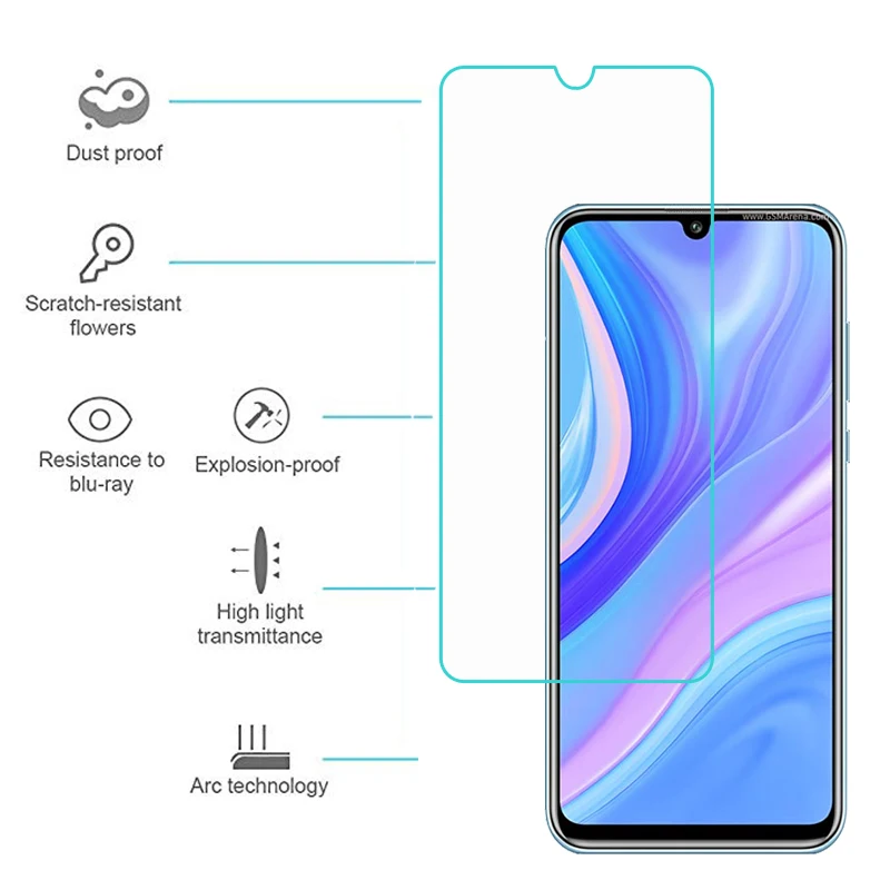 Оригинальное закаленное стекло для Huawei Y8p AQM LX1 9H Высококачественная защитная