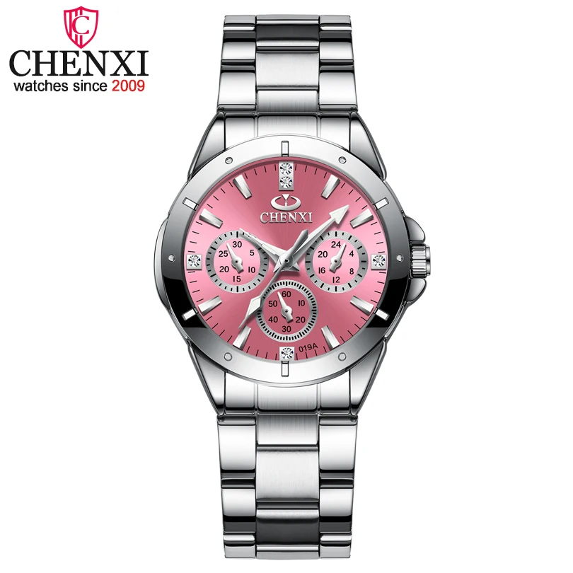 CHENXI 019A женские модные роскошные часы Женские кварцевые наручные часы женские Роскошные Стразы циферблат часы водонепроницаемые Reloj Mujer