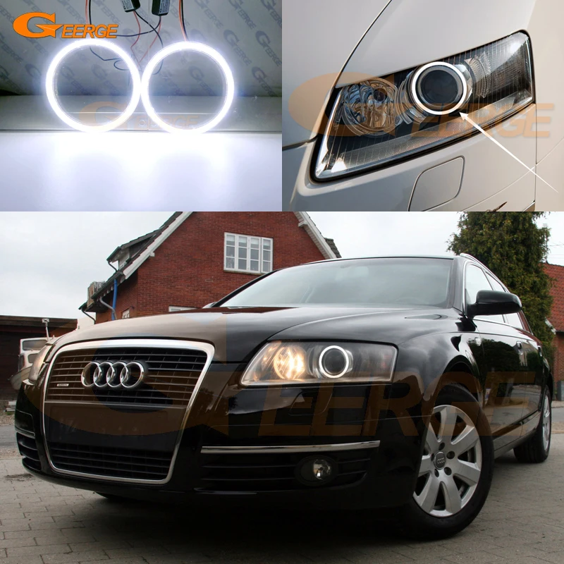 Отличный ультра яркий COB led Ангельские Глазки halo rings Дневной светильник для Audi A6 S6