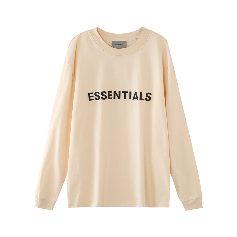 

High Quality Mens Long Sleeve Tshirts 100% Cotton 1:1 Fog Essentials T-shirt Kanye West Shirt Jerry Lorenzo Loose Fit Ovesized
