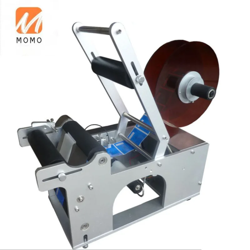

MT-50 semi-automatic tea can adhesive sticker round bottle labeling machine