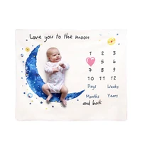 flannel baby milestone blanket newborn photo shooting background infants monthly growth towel swaddle baby photograph props