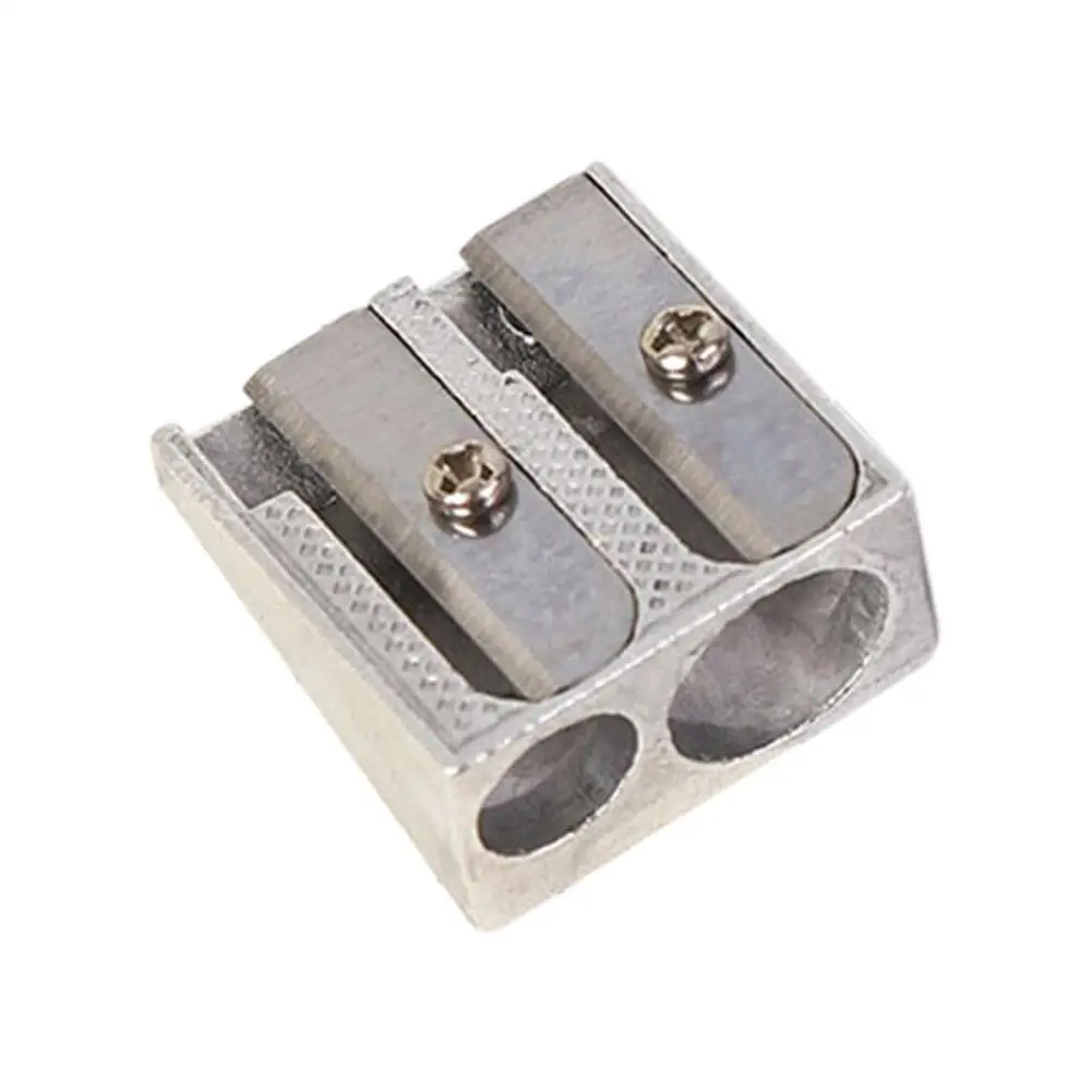 

12PCS Aluminum Alloy Pencil Sharpener Dual Hole Pencil Sharpener Stationary Accessory Manual Metal Sharpener For Students Off
