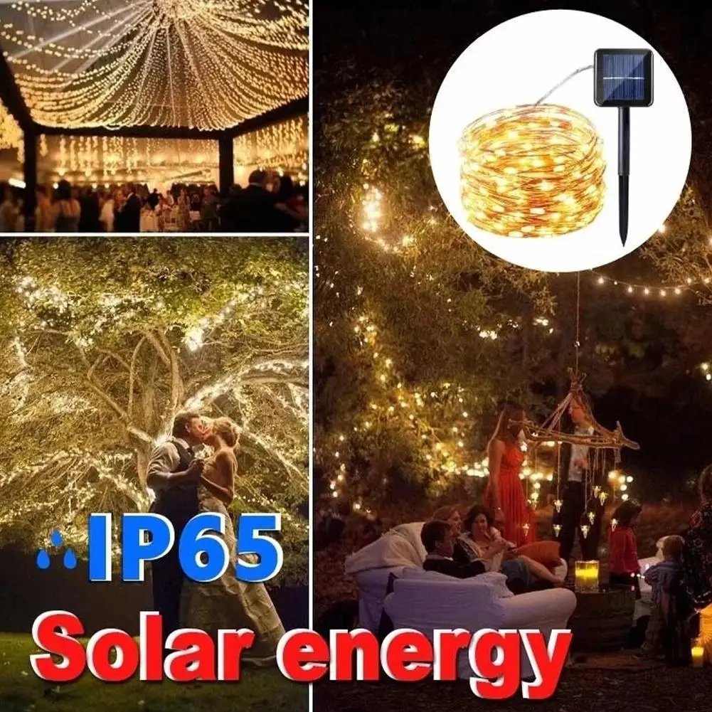 

Solar String Lights Garden Layout Outdoor String Lights Waterproof Coppers Wire Lights Holiday Decoration LED Coppers Wire Light
