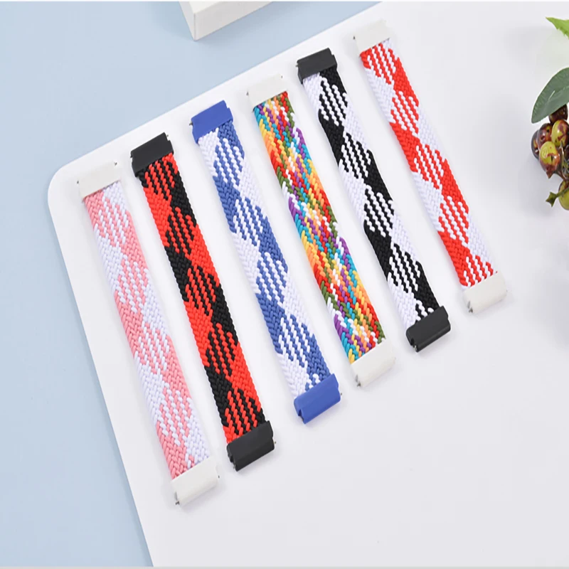 

20mm 22mm watch strap For Amazfit GTS 2e GTS2 GTR 42/47mm stratos 2 3 Braided Solo Loop Bracelet Strap Amazfit bip Watchband