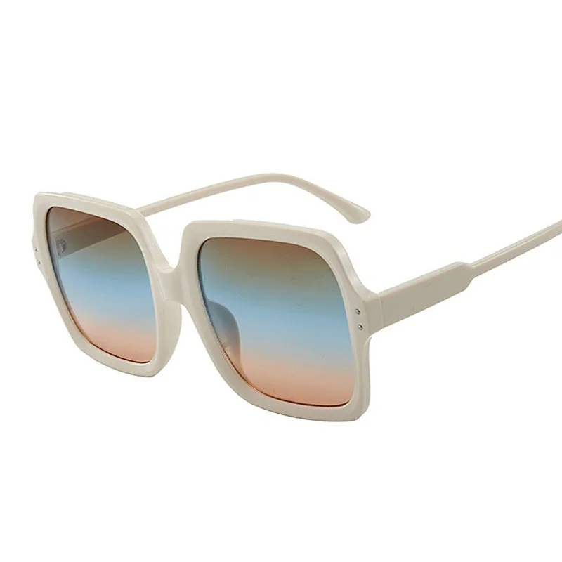 

Big Square Sunglasses Ladies Fashion Square Sunglasses Men Retro Black White Glasses Ladies Travel UV400 Goggles