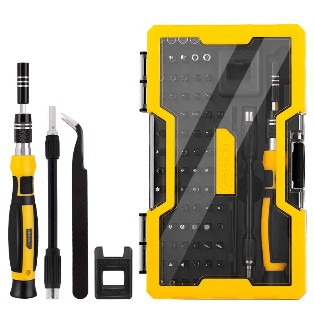 

Deli 85 In 1 Screwdriver Set Precision Magnetic Screw Driver Bits Torx Hex Bit Handle Mobile Phone Repair Screwdriver Kit Tools