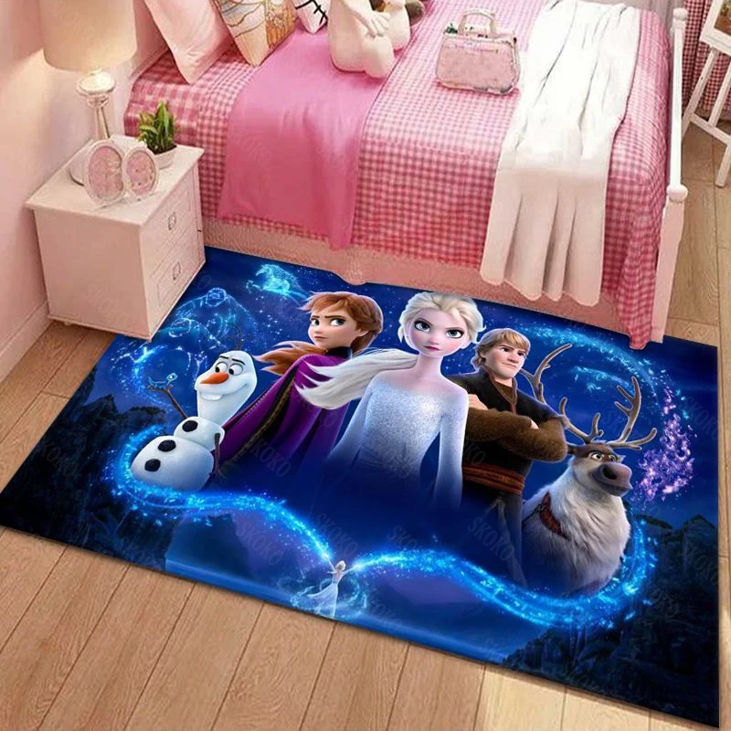 

Disney Frozen Children's Playmat Carpet for Living Room Non-slip Bathroom Mats Kitchen Bedroom Carpets Girls Birthday Gift
