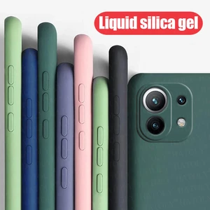 for xiaomi mi 11 case cover mi 11 lite 10t 11i 11t 12 shockproof liquid silicone phone cover xiaomi redmi note 9s 10 11s 11 pro free global shipping