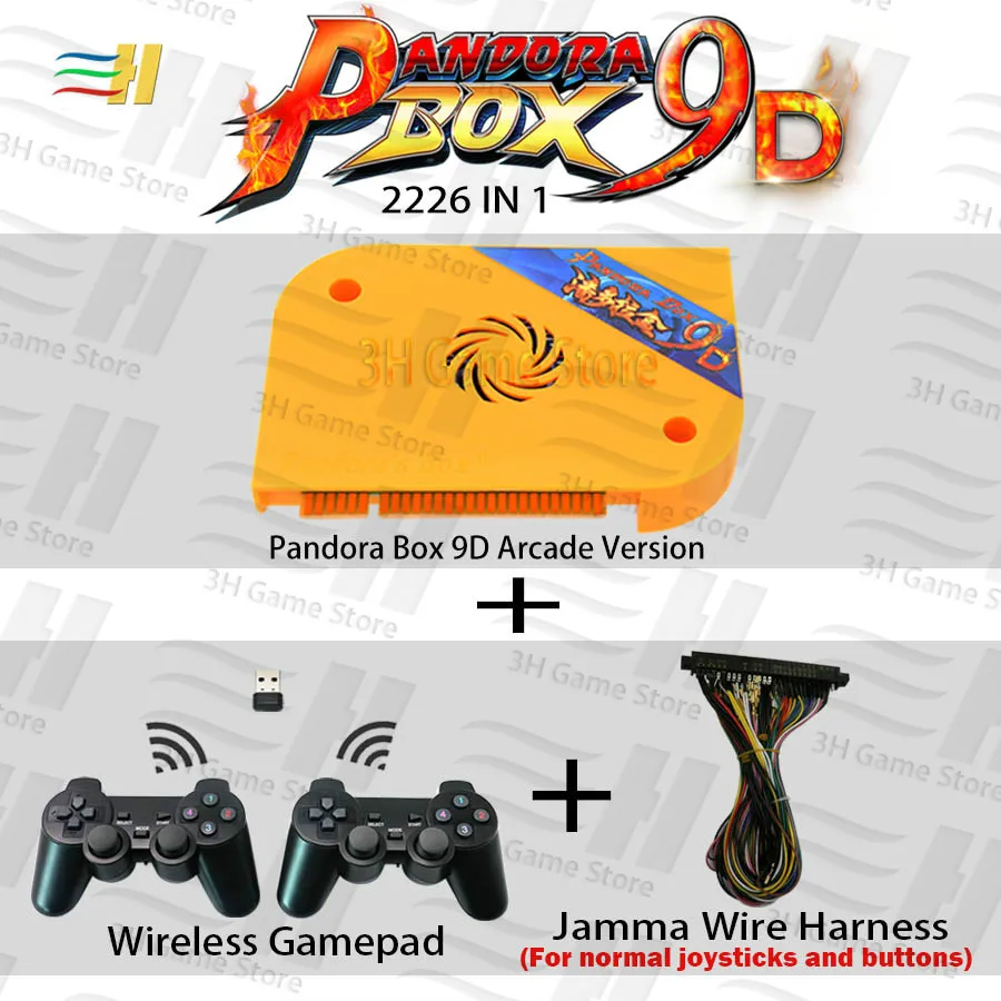 Pandora Box 9D 2226 в 1 аркадная версия доска для игры JAMMA HDMI VGA для монетного управления игровая машина поддержка 3P 4P игры usb - Цвет: 9D wired normal wire