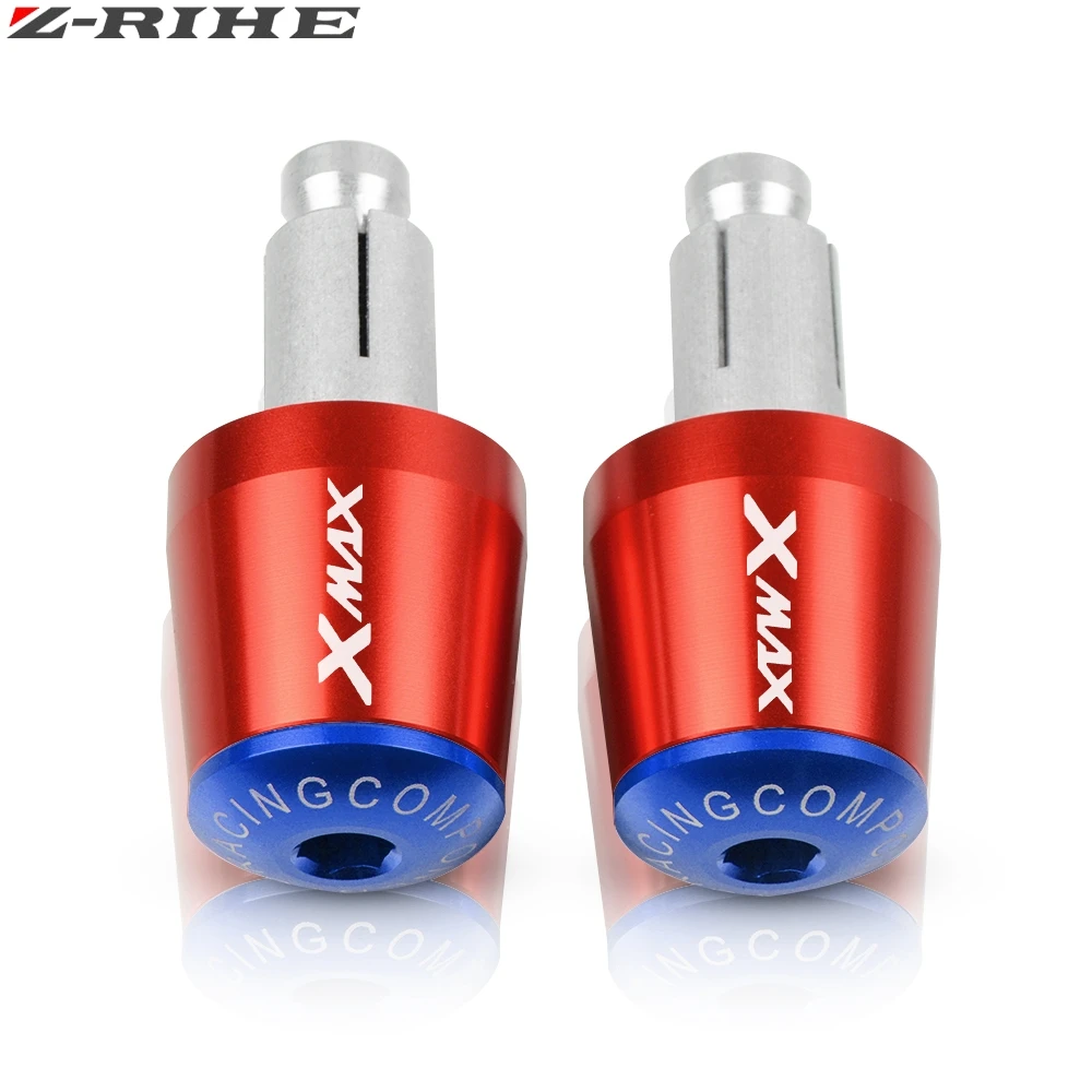 Red Blue Аксессуары для мотоциклов XMAX 7/" 22 мм рукоятки «Грипсы» Торцевая Крышка для Yamaha xmax 125 250 300 400 X MAX - Цвет: Red Blue