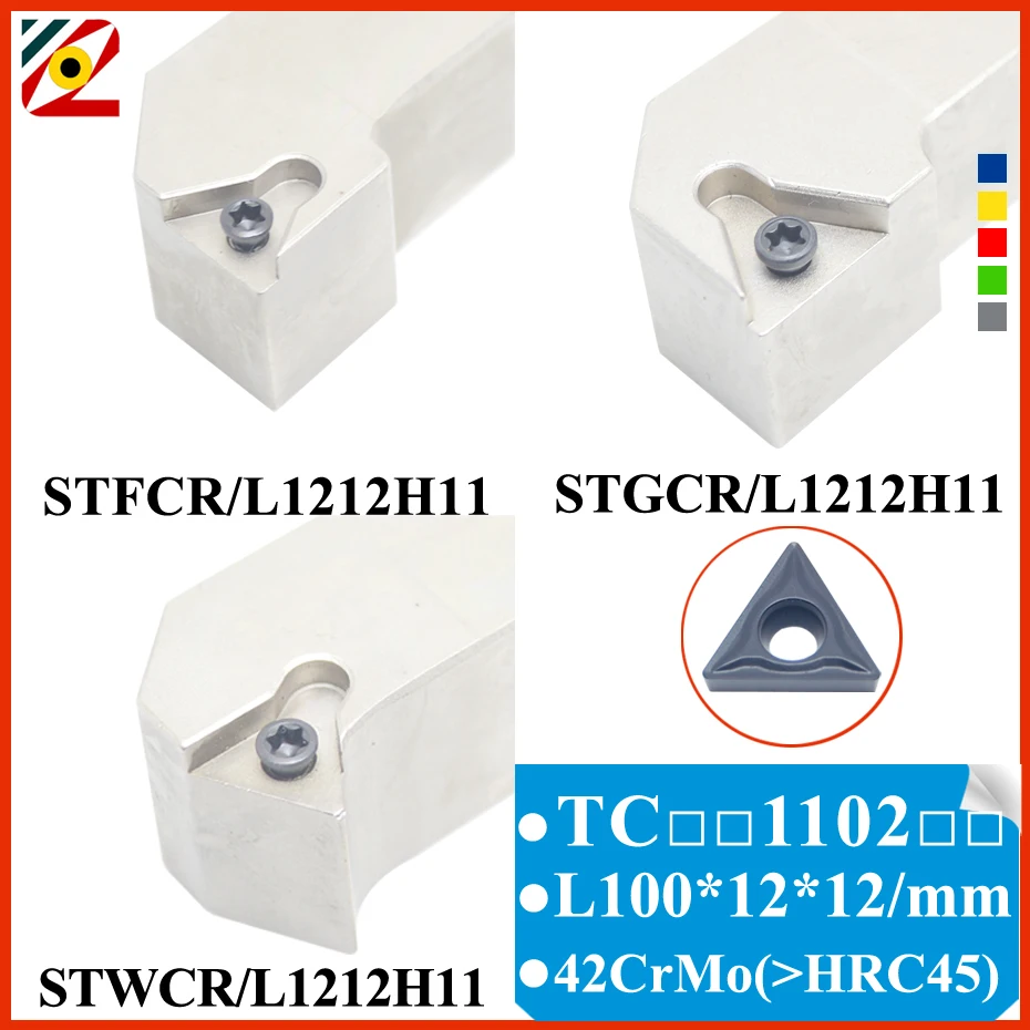 

EDGEV 1PC STFCR STFCL STGCR STGCL STWCR STWCL 1212H11 CNC Lathe Cutter Turning Tool Holders TCMT110202/04/08 Carbide Inserts