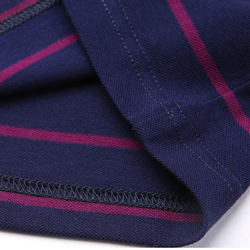 

High Quality Mens Polo Shirt Top 100% Cotton Stripes Brand Logo Short Sleeve for Summer Business Smart Fashion Casual A07171105