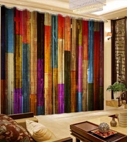 3d curtain fashion customized colorful wooden wall curtains for bedroom custom any size curtain blackout curtain living room