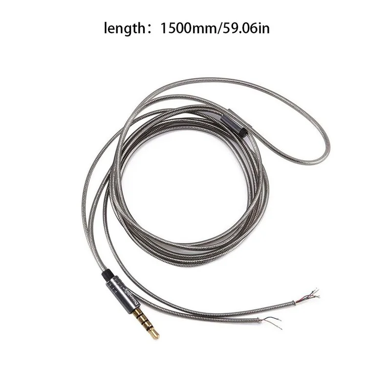 

1.5M HIFI Earphone Cable Repair 3.5mm Jack Earphone Headphone Audio Cable Repair Replacement Cord Wire Earphone Cable 4pole Plug