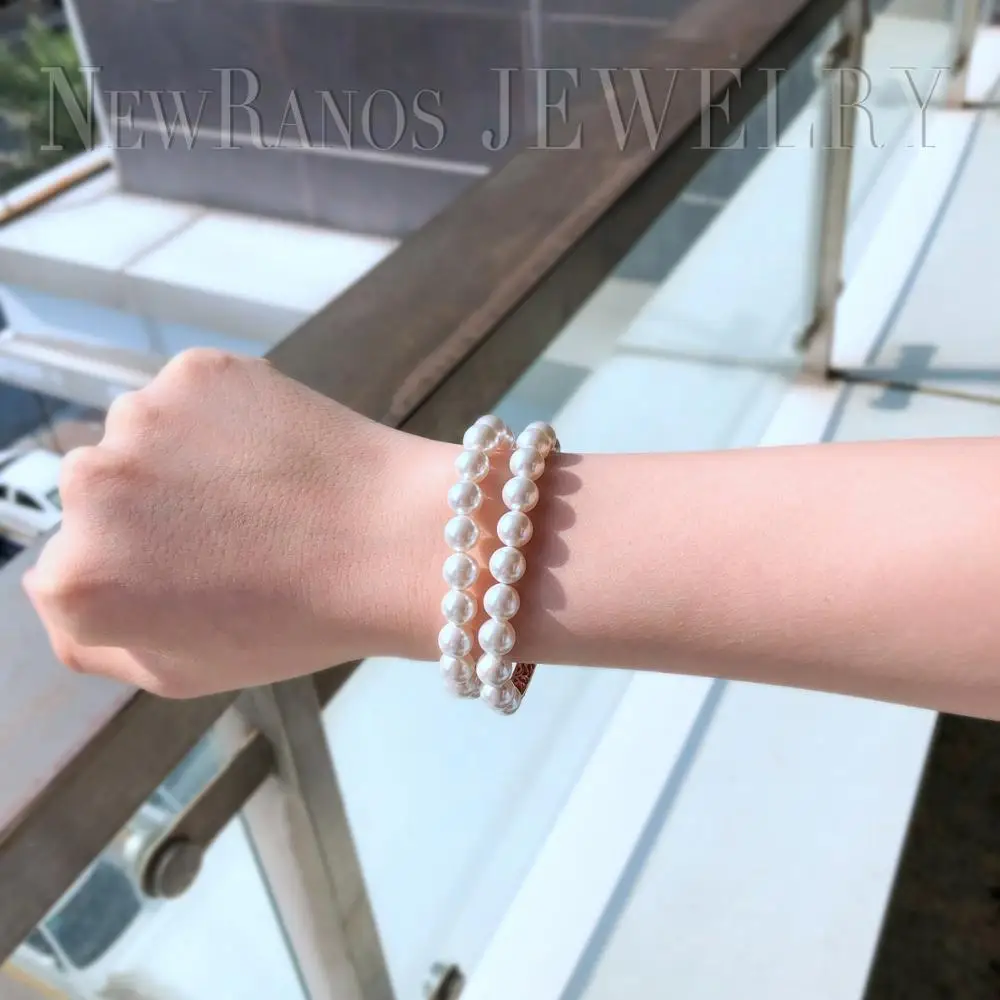 Модный женский регулируемый браслет Newranos с бусинами и жемчужинами для Модные