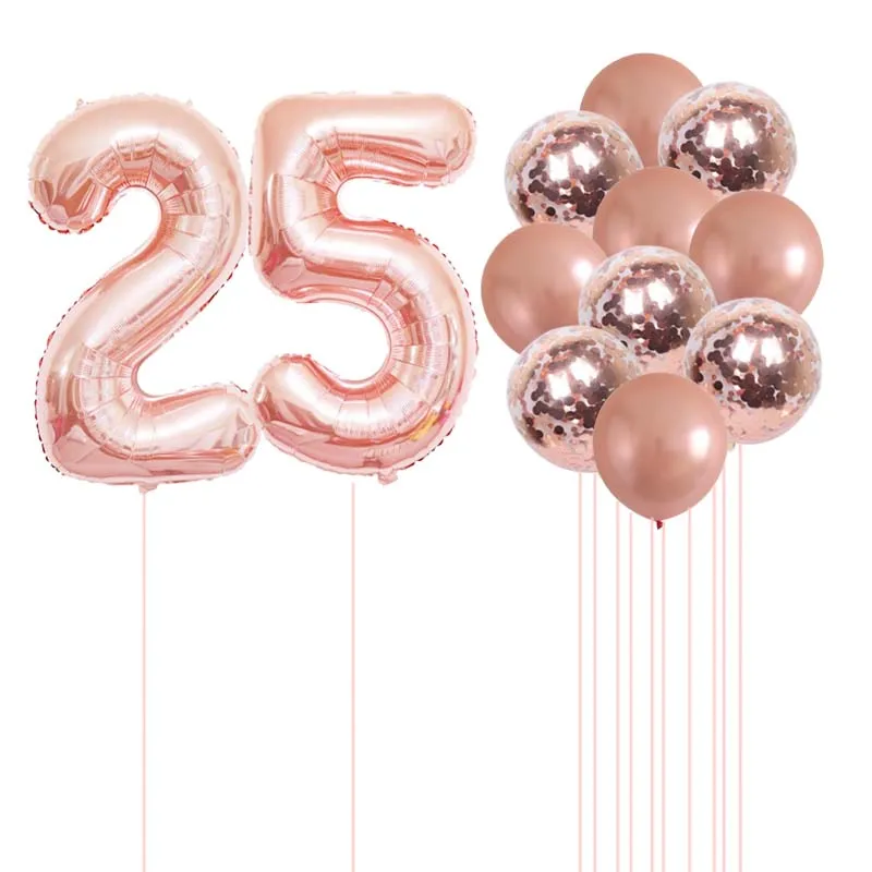 

20 21 22 23 24 25 26 27 28 29 30 Years Old Rose Gold Balloon Sweet Set Confetti Ballons Girl Birthday Party Decorations