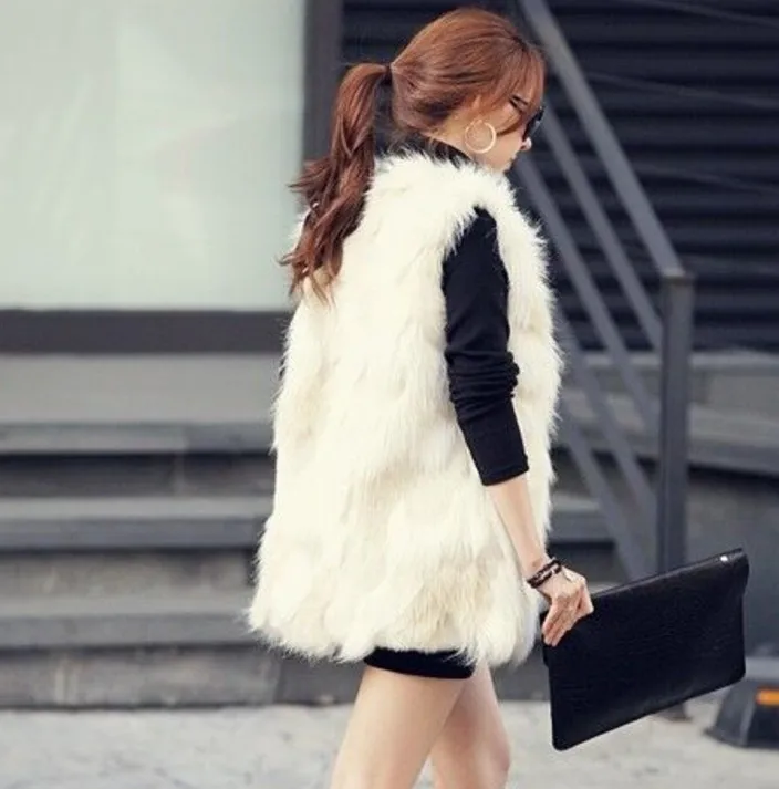 2020 винтажное зимнее пальто женские из искусственного меха жилет лисьего