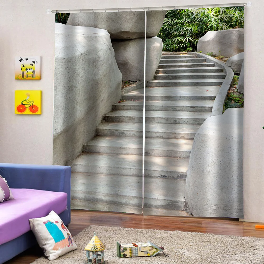 Роскошные затемненные 3D оконные шторы для гостиной спальни серые конские