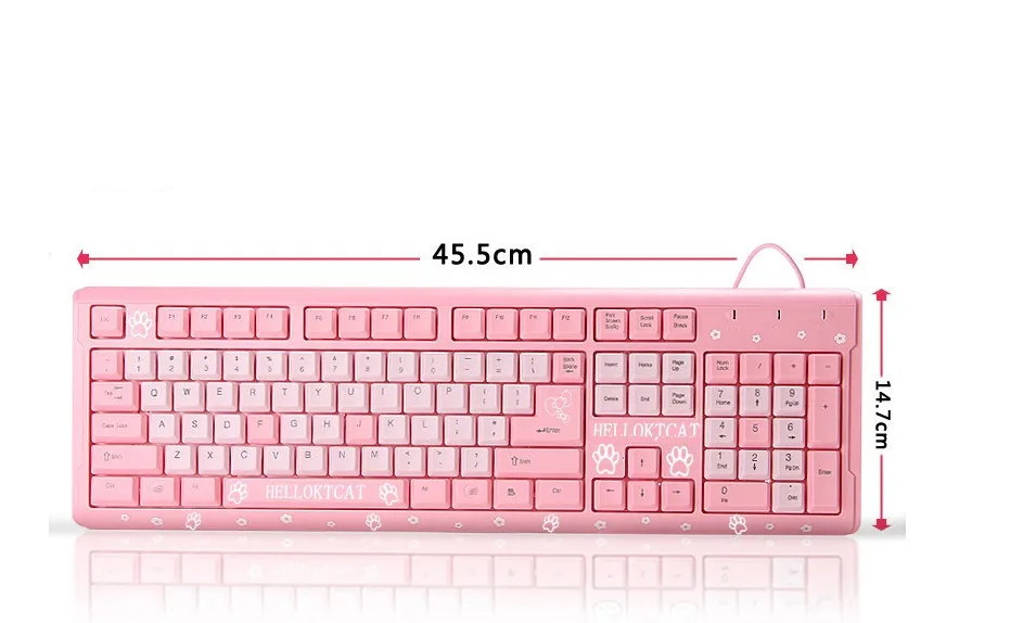2,4 ГГц Беспроводная настольная клавиатура для ноутбука hello kitty, тонкая розовая Беспроводная клавиатура для девочек