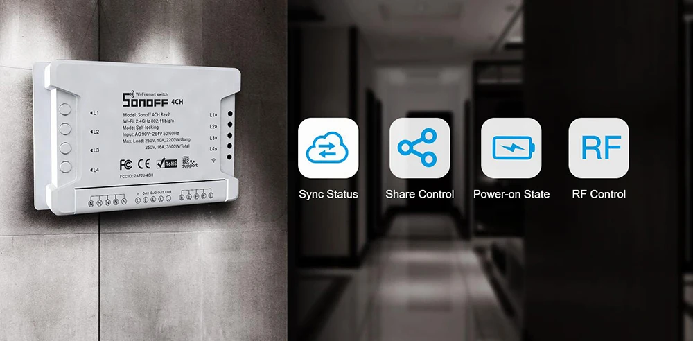 Itead Sonoff 4CH PRO R2 4 канала Din рейку монтаж WiFI переключатель Модуль Автоматизации умного дома вкл/выкл беспроводной Таймер Diy Переключатель