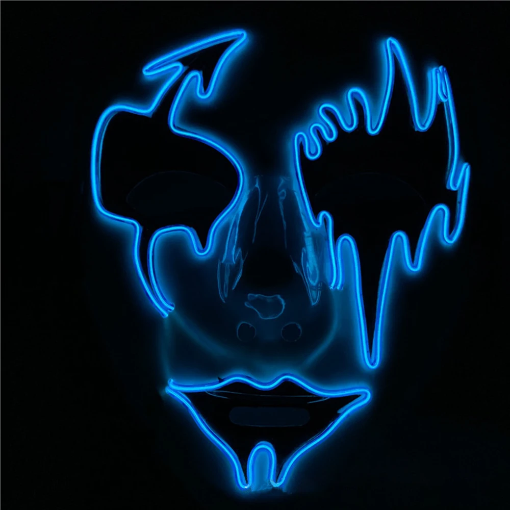 Светодиодный маска светящаяся для Хэллоуин Карнавальный костюм дьявола EL