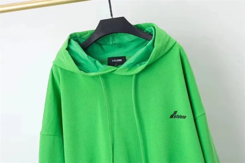 

Onesized Green WE11DONE Hoodie Men Women WELLDONE Streetwear Pullover