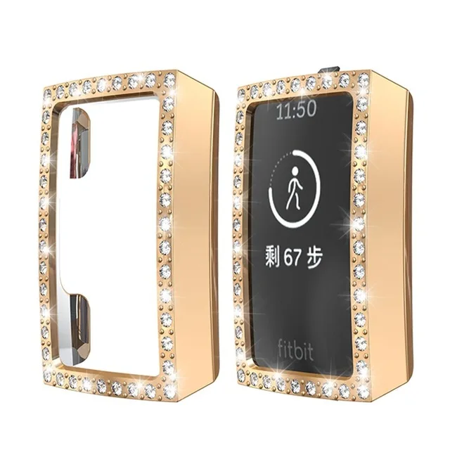 Rose gold-Blingbling Чехол для смарт часов для Fitbit Charge 3 полная защита ТПУ чехол для Fitbit Charge 3 Защита экрана для Fitbit Charge 3 Band - Цвет: Rose gold-Blingbling